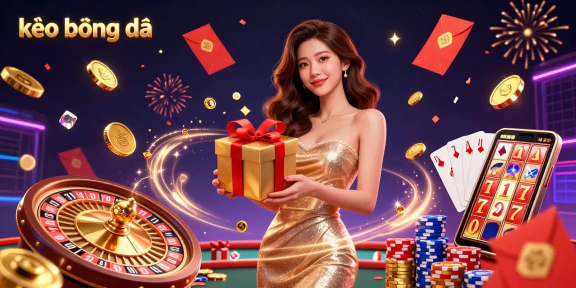 Engage in exciting kèo bóng đá betting with festive elements and dynamic casino visuals.