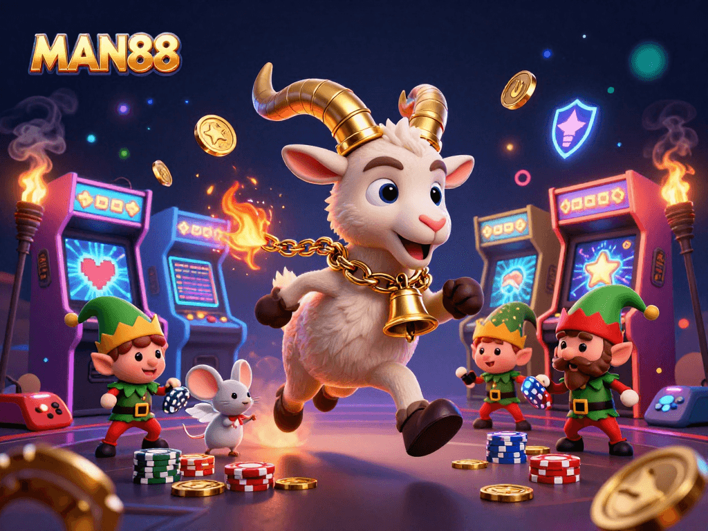 Experience thrilling gameplay at MAN88 with cartoon characters stealing poker chips in an engaging casino scene.