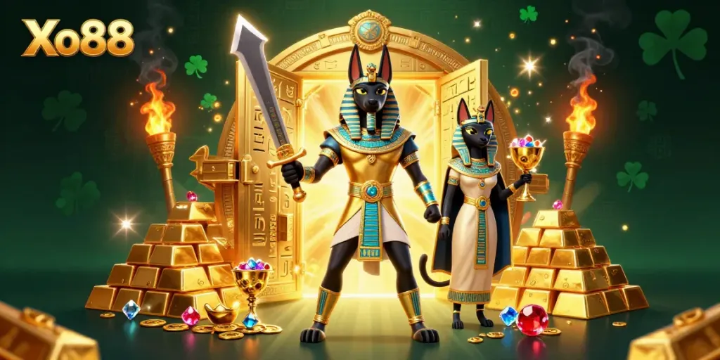 Xo88 immerses players in thrilling gameplay experiences with vibrant treasure-filled visuals.