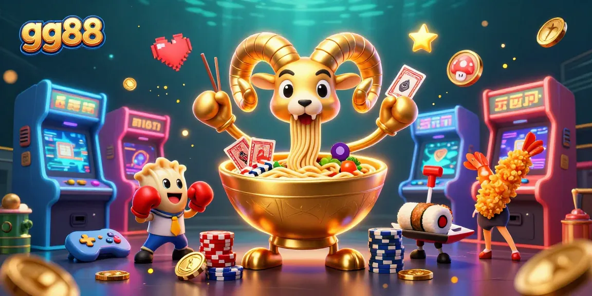 Play exciting games at gg88 with a vibrant casino scene featuring lively characters and dynamic elements.