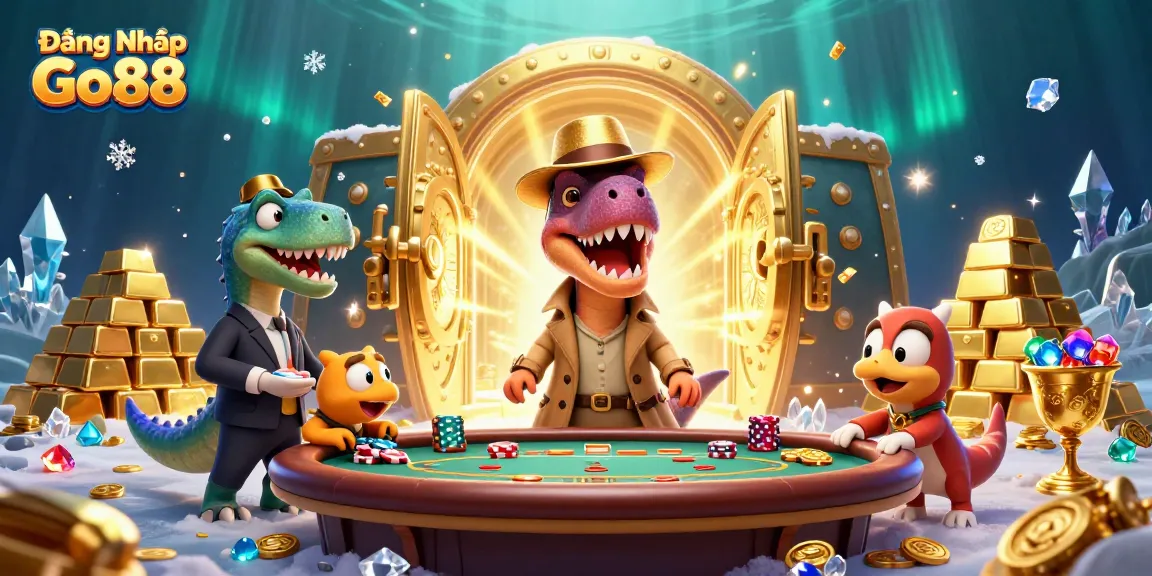 Engage with Đăng Nhập Go88 as a velociraptor card counter sneaks chips at a dynamic casino scene.