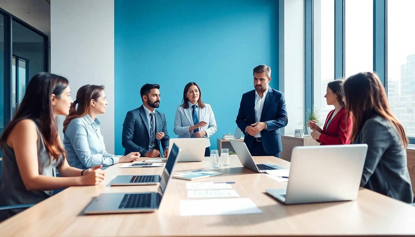 Headhunter IT bespricht Rekrutierungstrategien in einem modernen Büro mit einem Klienten.