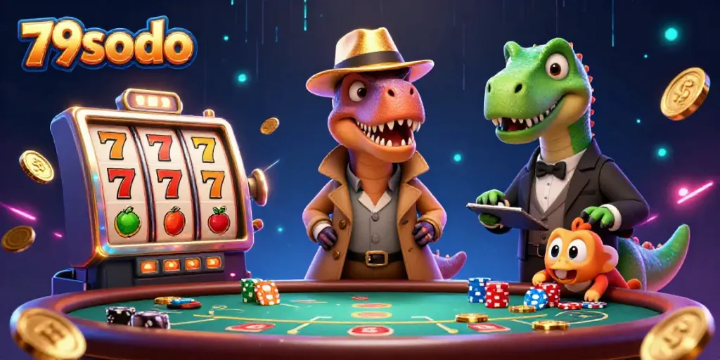 79sodo captivates gamblers with a vibrant casino scene featuring exciting slot games, lively characters, and dynamic energy.