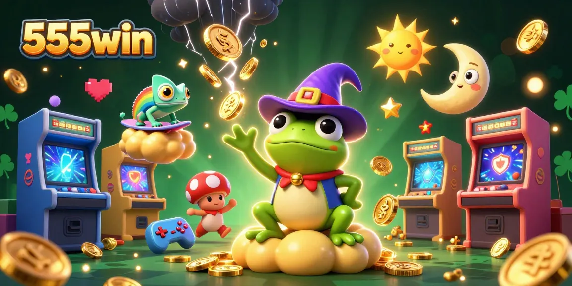 Experience thrilling fun with 555win's 3D illustrated casino adventure featuring vibrant characters and gaming action.