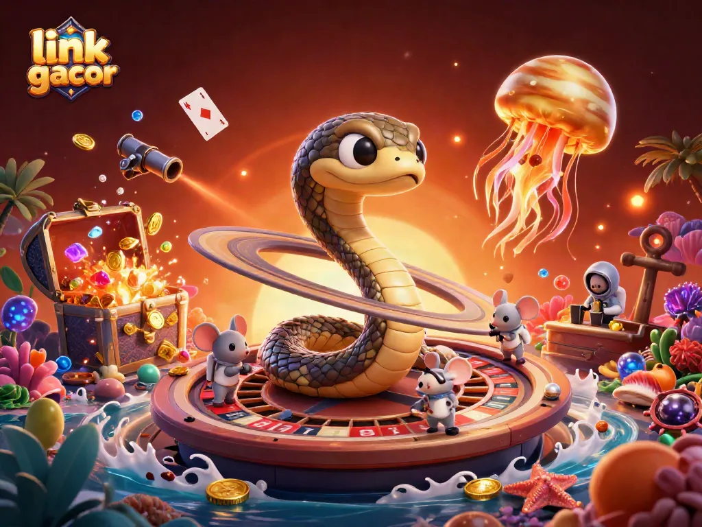 Experience gaming excitement with link gacor, featuring vibrant characters and casino elements.
