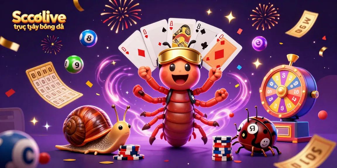 Socolive trực tiếp bóng đá showcases an engaging scene with colorful lottery elements and animated characters.