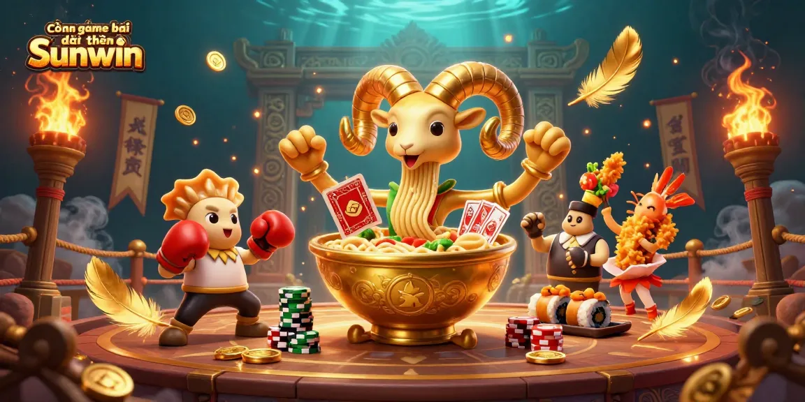 Explore the vibrant gaming world at Cổng game bài đổi thưởng Sunwin with a dynamic 3D cartoon scene.