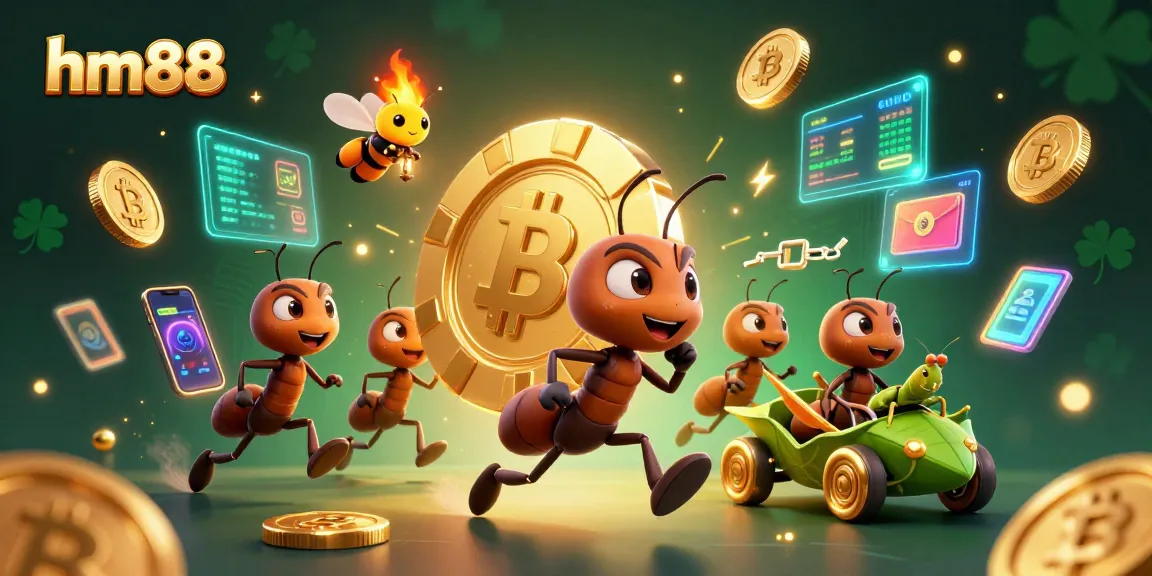 Experience thrilling gameplay at hm88 with colorful 3D illustrations of ants on a heist!