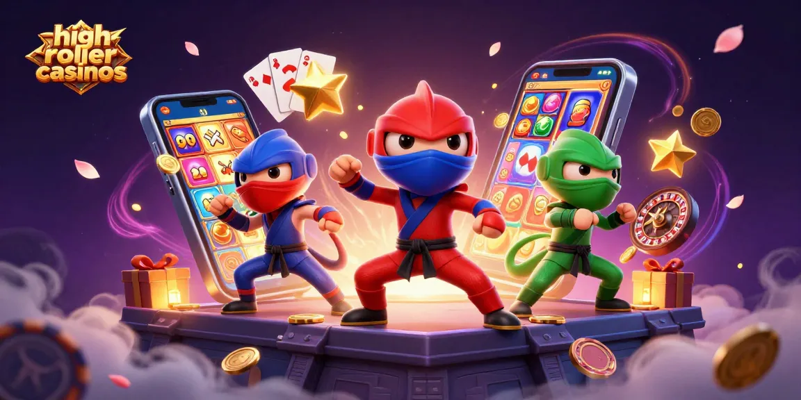 Experience thrilling action at high roller casinos with vibrant chameleons and slot game elements.